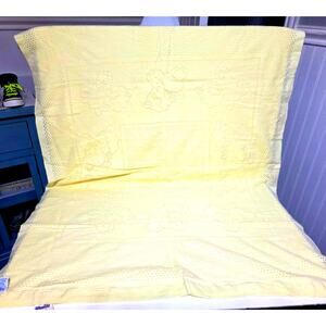 Vintage NWT Bright Eyes Yellow Baby Blanket Lamb Cotton Acrylic